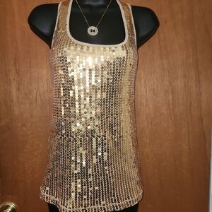 Y2k Gold Mcbling Sequin Women's Tank Top